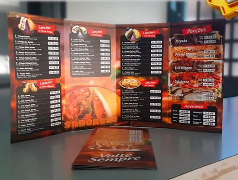 Cardápio personalizado produzido pela TAG